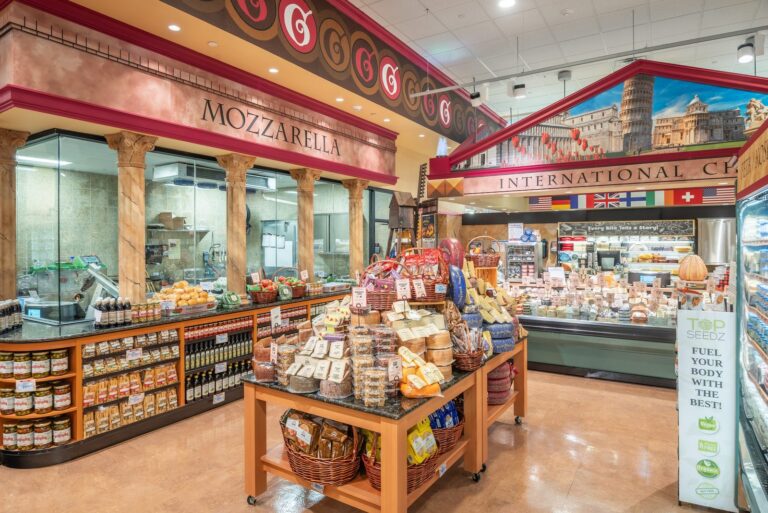 Cheese cutting station and specialty food departments