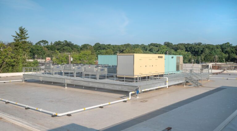 500kW natural gas backup generator and rooftop equipment platform, Uncle Giuseppe's Greenvale